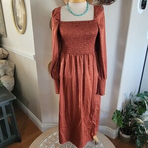Wrangler Retro Long Sleeve Smocked Dress – Size Small